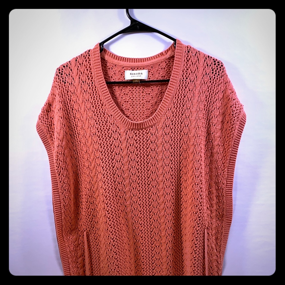 Woman’s Blood Orange Knit Sleeveless Sweater M